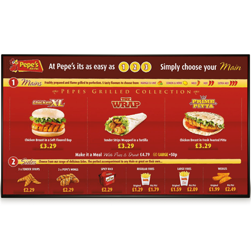 50" Network Digital Menu Board